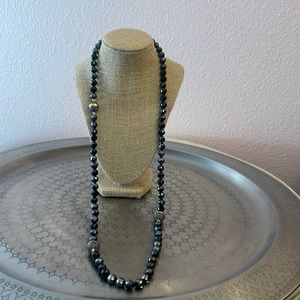 Heidi Daus Endless Possibilities Necklace. Hematite beads and amethyst crystals